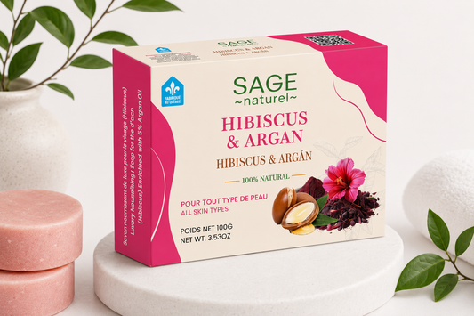 SAVON NOURISSANT DE LUXE POUR LE VISAGE (HIBISCUS ET ARGAN)