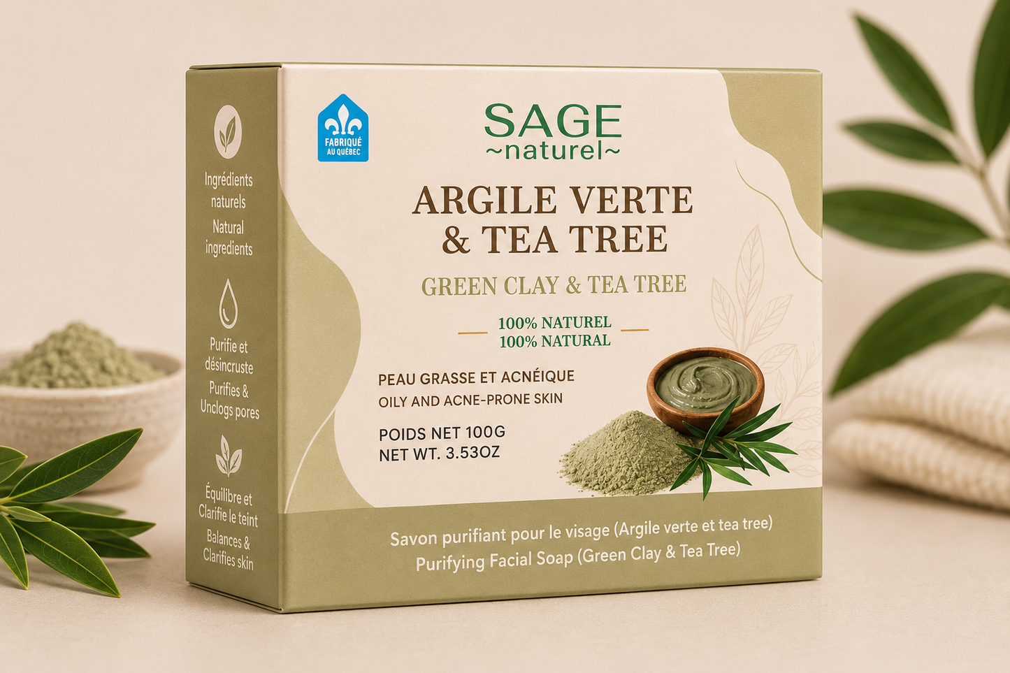 SAVON PURIFIANT À L'ARGILE VERTE